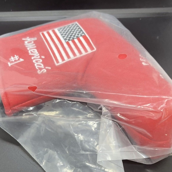 Pebble Beach Golf Links Blade Putter Golf Head Cover America's #1 Flag Red NEW - Picture 4 of 6